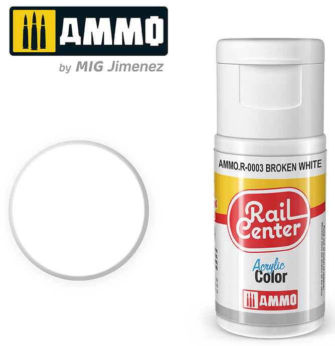 Ammo Mig Rail Center White (15ml)