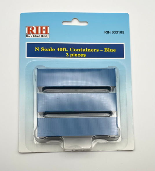 Rock Island Hobby N 033105 40' Container, Dark Blue (3-Pack)