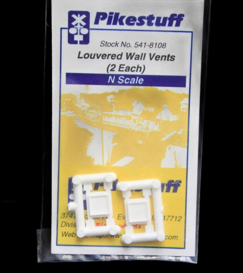 Load image into Gallery viewer, Pikestuff Louvered Wall Vents pkg(2) Each 3/8 x 3/8&quot; Actual; 5 x 5 Scale Feet
