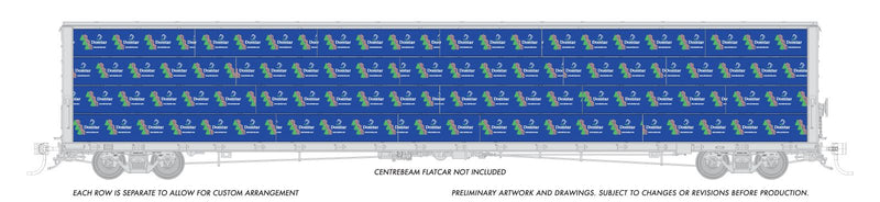 Load image into Gallery viewer, Rapido HO Scale Centerbeam Flatcar Lumber Load Domtar – RAP102161

