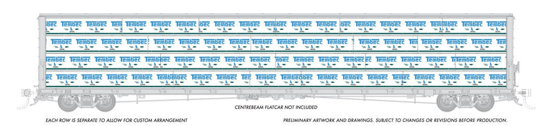 Load image into Gallery viewer, Rapido HO Scale Centerbeam Flatcar Lumber Load Tembec – RAP102166
