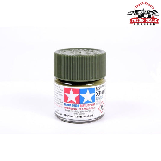 Tamiya Acrylic Mini XF-81 Dark Green 2 RAF 10ml Bottle Model Parts Warehouse