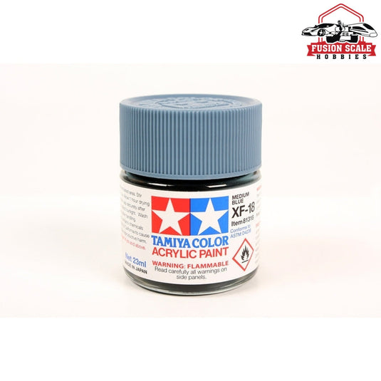 Tamiya Acrylic XF-18 Medium Blue 23ml Bottle Model Parts Warehouse
