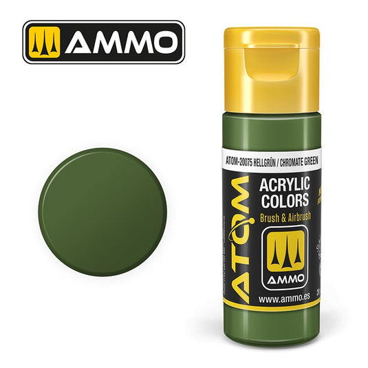 Ammo Mig Atom Color Acrylic HellgrÃ¼n / Chromate Green FS34095 - RAL6020 - RLM82