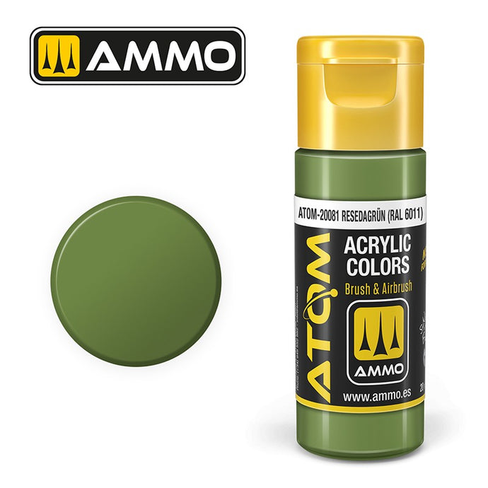 Ammo Mig Atom Color Acrylic ResedagrÃ¼n RAL 6011 FS34227 - RAL6011