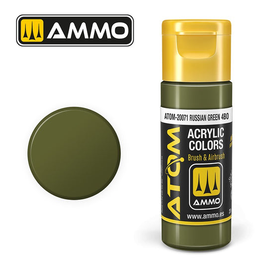 Ammo Mig Atom Color Acrylic Russian Green 4BO, XB518