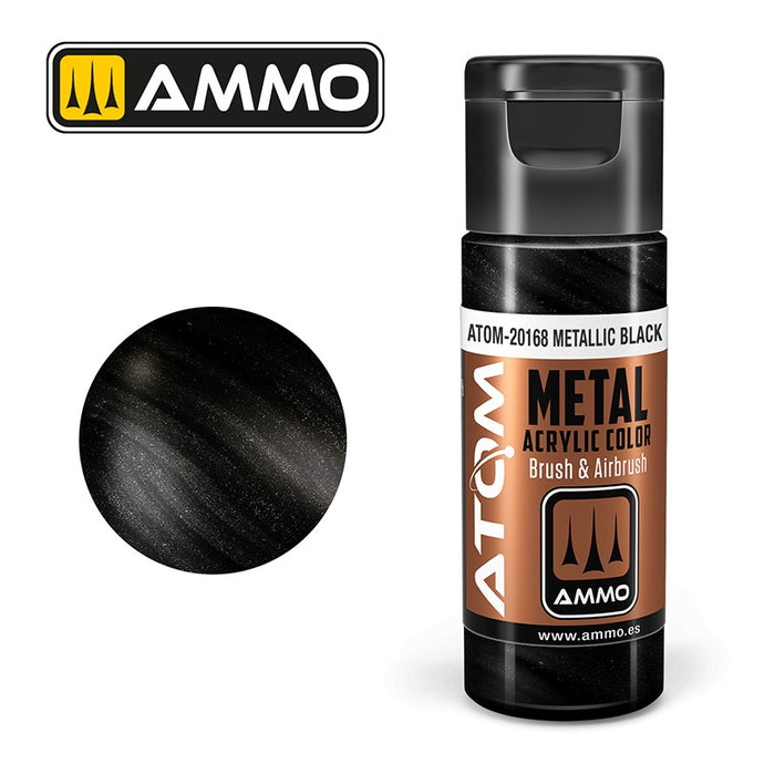 Ammo Mig Atom Color Acrylic METALLIC Black