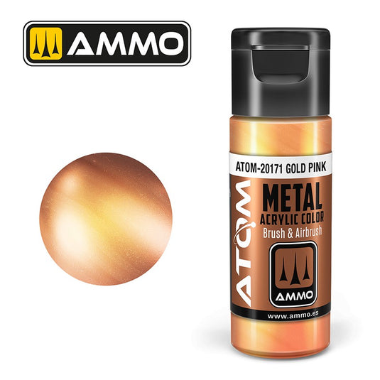 Ammo Mig Atom Color Acrylic METALLIC Gold Pink