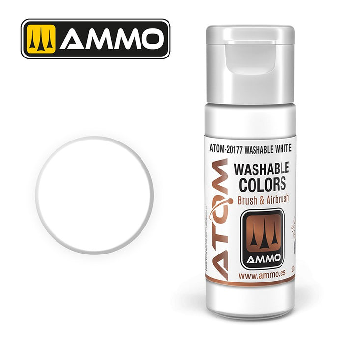 Ammo Mig Atom Color Acrylic WASHABLE White