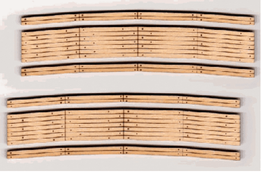 Blair Line 26 Laser-Cut Curved 2-Lane Wood Grade Crossing pkg(2) 11