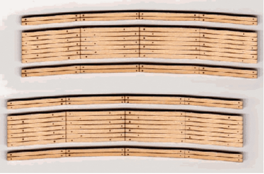 Blair Line 29 Laser-Cut Curved 2-Lane Wood Grade Crossing pkg(2) 24