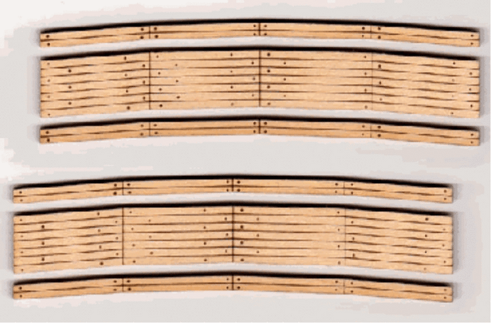 Blair Line 28 Laser-Cut Curved 2-Lane Wood Grade Crossing pkg(2) 19