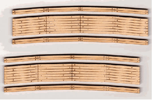 Blair Line 30 Laser-Cut Curved 2-Lane Wood Grade Crossing pkg(2) 30