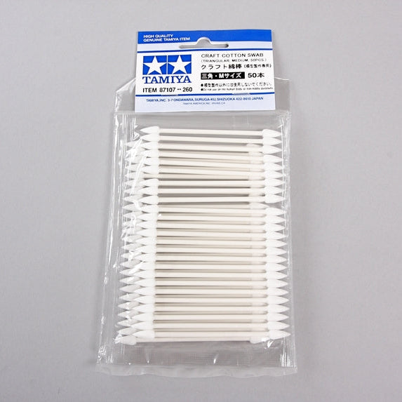 Load image into Gallery viewer, Tamiya Triangular Craft Cotton Swabs 50 Pack
