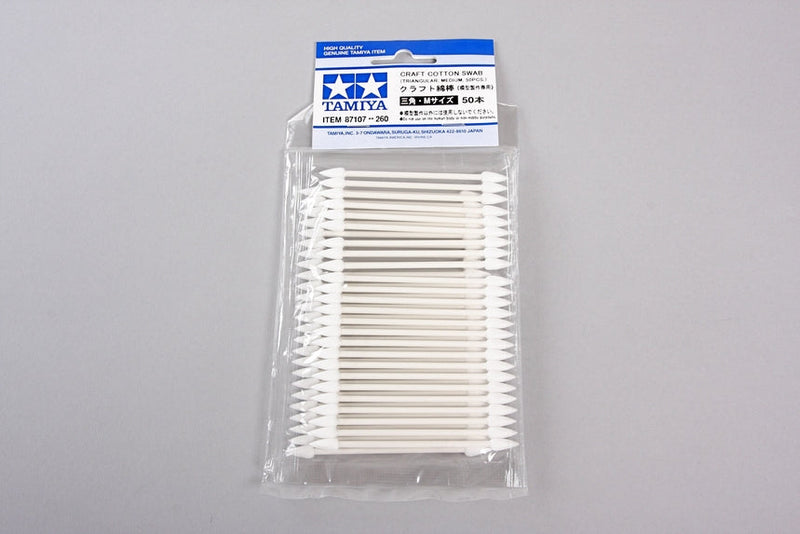 Load image into Gallery viewer, Tamiya Triangular Craft Cotton Swabs 50 Pack
