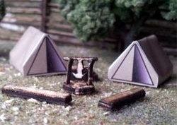 Osborn Models N Scale Tents + Camp Scene 3113