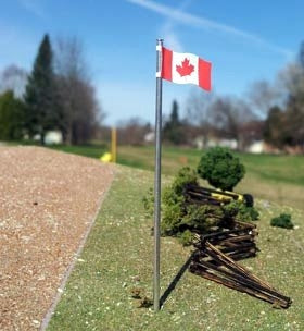 Osborn Models N Scale Canadian Flag + Pole 3Pk 3093