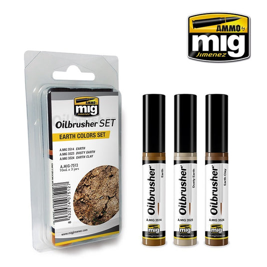 Earth Colors Oilbrusher Set Ammo by Mig Jimenez AMIG7512