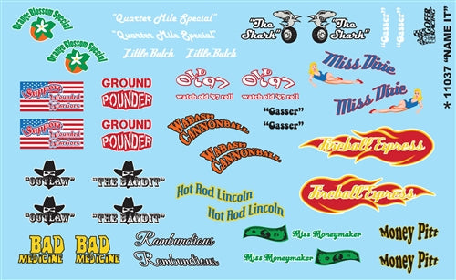 Gofer Racing Decals Name It