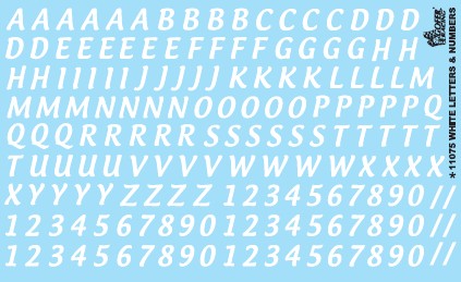 Gofer Racing Decals White Letters And Numbers 5/8 Inch