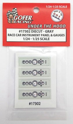 Gofer Racing Decals Instrument Panel Race Car Gray