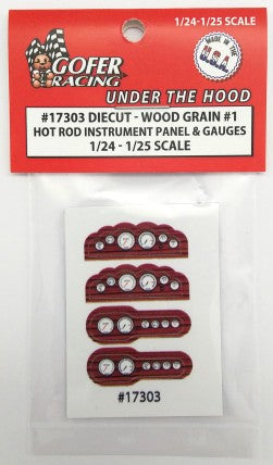 Gofer Racing Decals Instrument Panel Hot Rod Wood Grain #1