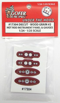 Gofer Racing Decals Instrument Panel Hot Rod Wood Grain #2