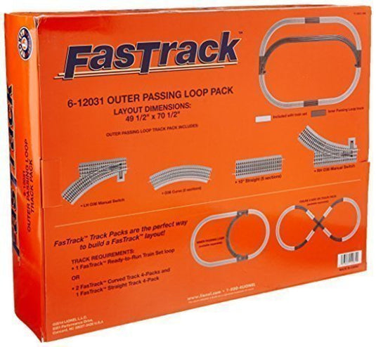 Lionel O Scale FasTrack Outer Passing Loop Add-On Track Pack - 12031