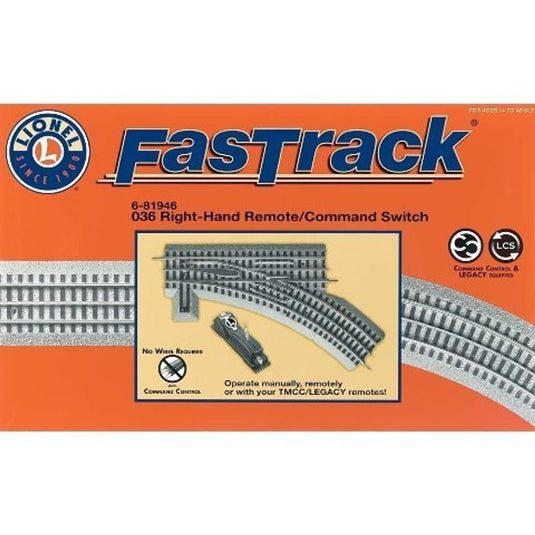 Lionel O Scale FasTrack O36 Remote/Command Switch Right Hand - 81946