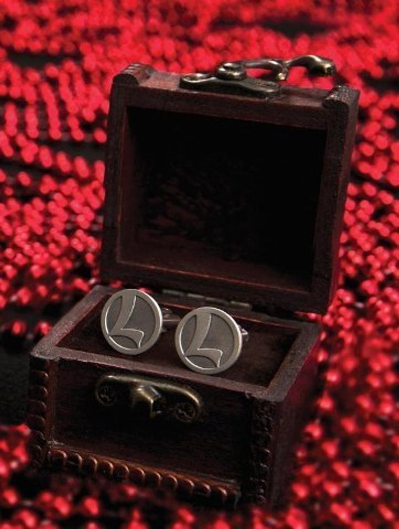 Load image into Gallery viewer, Lionel &quot;L&quot; Pewter Cuff Links In Wood Box - 941042
