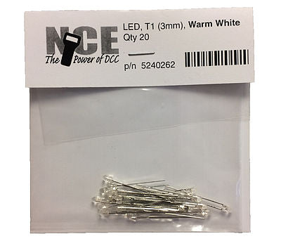 NCE DCC Warm White Led 3mm Qty20