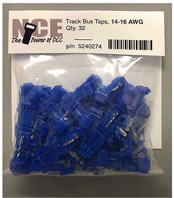 NCE DCC Trk Bus Taps Blue 32pk