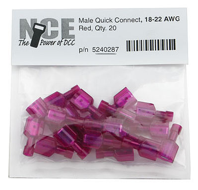 NCE DCC Male Quick Con Red 20pkg