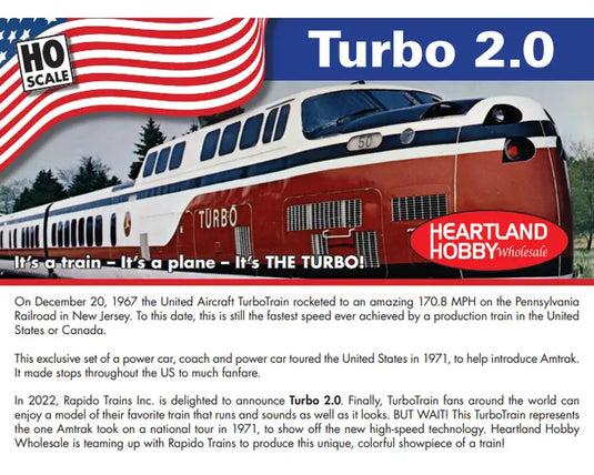 Rapido Trains HO Scale US DOT Amtrak Scheme Turbo 2.0 Train Set