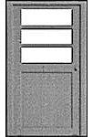 Pikestuff Doors (White Styrene)Entryway Type w/Three-Panel Window pkg(3)