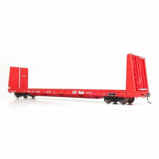 Rapido HO Scale Canadian Pacific Rail Action Red Marine Industries Bulkhead Flatcar (6) - 147001