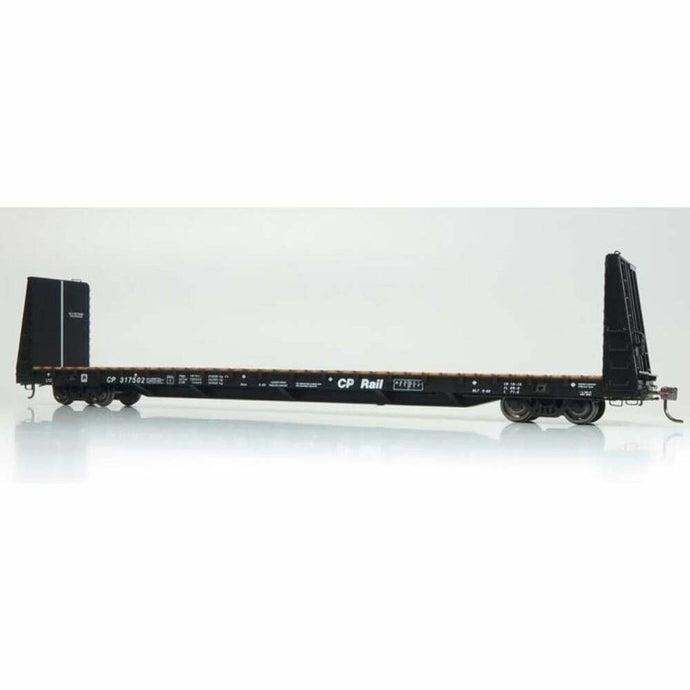 Rapido HO Scale Canadian Pacific Rail Black Marine Industries Bulkhead Flatcar (6) - 147002