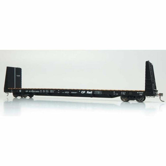 Rapido HO Scale Canadian Pacific Rail Black Marine Industries Bulkhead Flatcar (6) - 147002