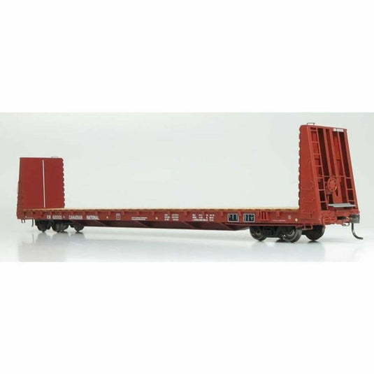 Rapido HO CN Mineral Brown National Steel Car Bulkhead Flatcar Single - 147003A