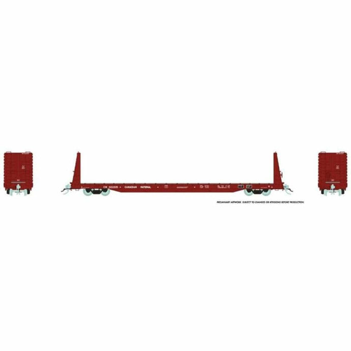 Rapido HO CN Mineral Brown National Steel Car Bulkhead Flatcar Single - 147003A