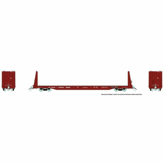 Rapido HO CN Mineral Brown National Steel Car Bulkhead Flatcar Single - 147003A