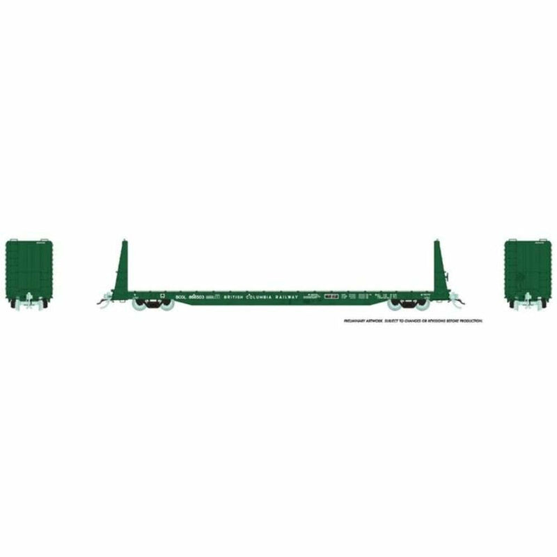 Load image into Gallery viewer, Rapido HO BCR Green Scheme Marine Industries Bulkhead Flatcar Single - 147005A
