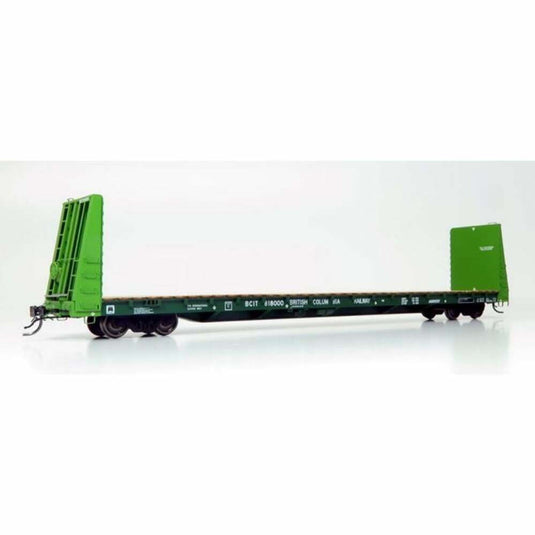 Rapido HO BCIT Green Int'l Scheme Marine Industries Bulkhead Flatcar (6) - 147006