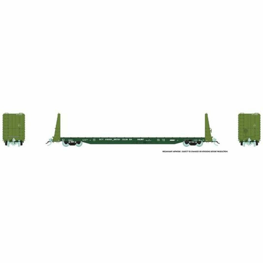 Rapido HO BCIT Green Int'l Scheme Marine Industries Bulkhead Flatcar (6) - 147006