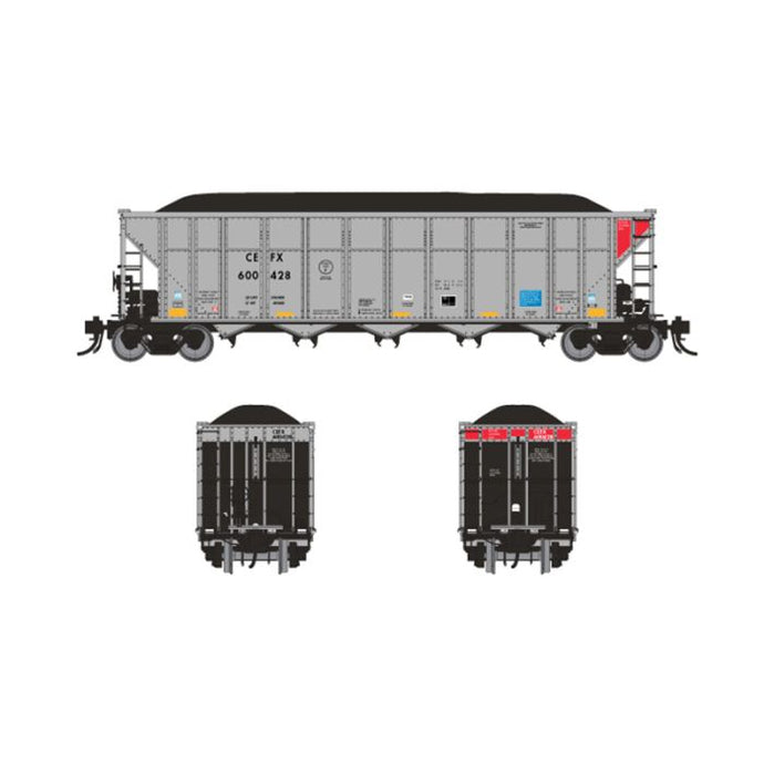 Rapido HO Scale CEFX Autoflood Coal Hoppers 6 Pack #3