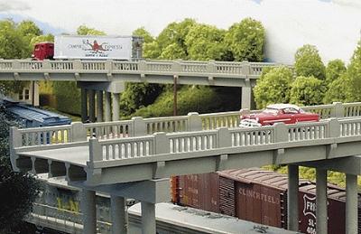 Rix Products 102 HO Scale Scale Vintage Highway Overpass Includes Pier - Kit - Scale 50'  15.2m