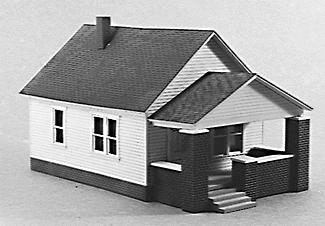 Rix Products 202 HO Scale Scale One-Story House w/Front Porch Kit - 3 x 4-3/8