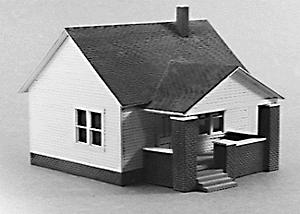 Rix Products 203 HO Scale Scale One-Story House w/Side Porch Kit - 3-1/2 x 3-7/8