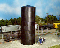 Rix Products 505 HO Scale Scale Peaked Top Water/Oil Tank Kit - Scale Height 60'  18.3m