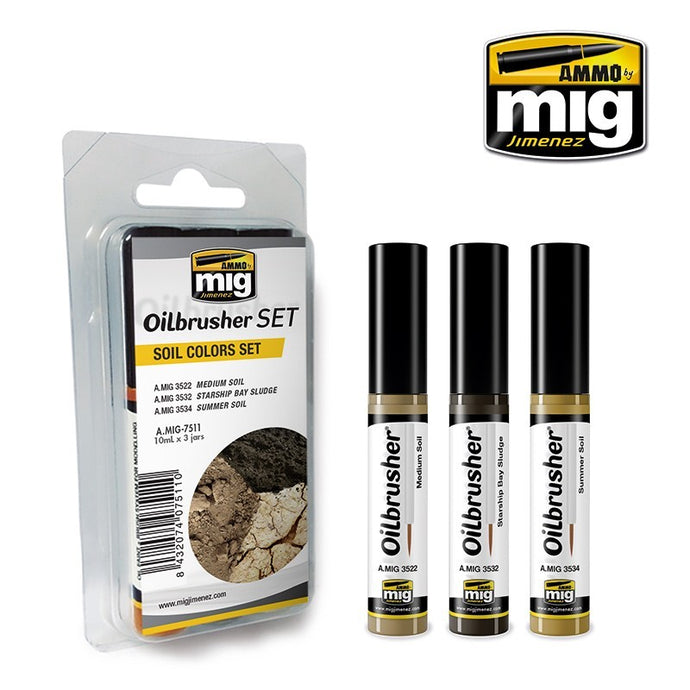 Soil Colors Oilbrusher Set Ammo by Mig Jimenez AMIG7511